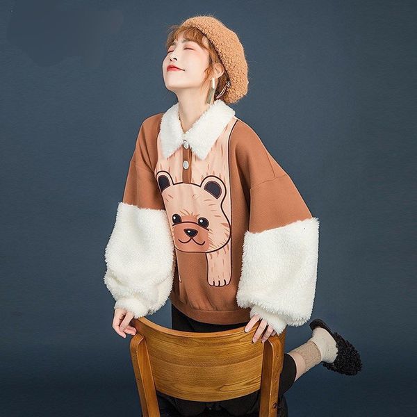 hoodies female winter hoodies released shreds cartoon impression sweet kawaii more velvet sweater mujer invierno, Black
hoodies female winter hoodies released shreds cartoon impression sweet kawaii more velvet sweater mujer invierno, Black