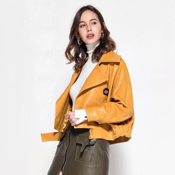 women's leather & faux 2021 fashion natural sheepskin coat real genuine jacket women motorcycle gothic vintage plus size autumn winter, Black
women's leather & faux 2021 fashion natural sheepskin coat real genuine jacket women motorcycle gothic vintage plus size autumn winter, Black