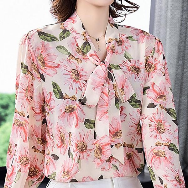long sleeve blouse women blusas mujer de moda 2021 bow v-neck flower print chiffon shirt blusa clohting e02 women's blouses & shirts, White
long sleeve blouse women blusas mujer de moda 2021 bow v-neck flower print chiffon shirt blusa clohting e02 women's blouses & shirts, White