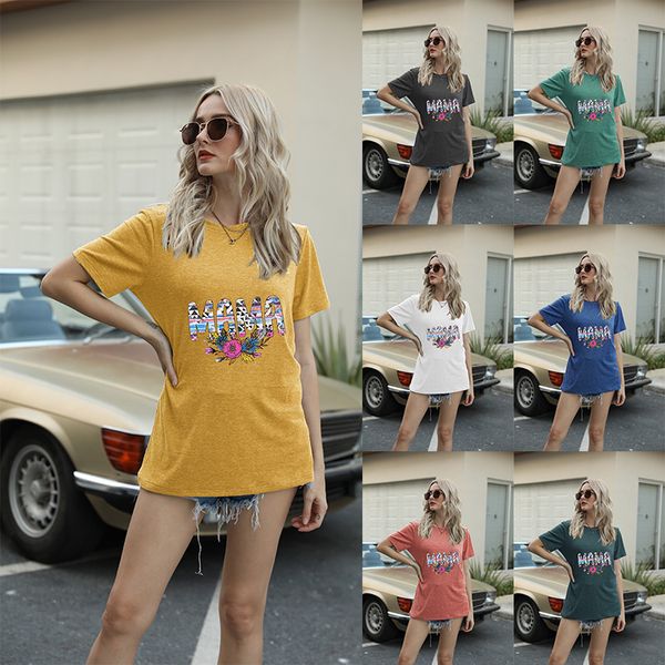 summer t shirt design short sleeves, women's loose , casual printing round ne, fun mamat, White
summer t shirt design short sleeves, women's loose , casual printing round ne, fun mamat, White