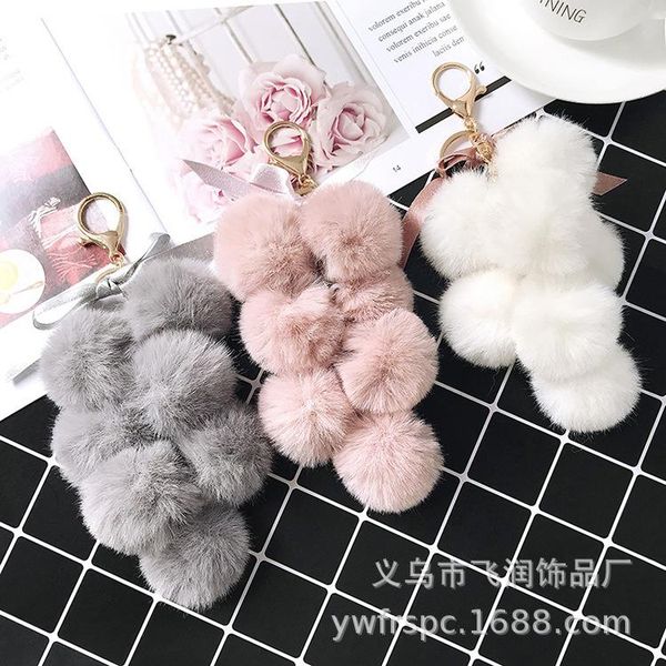 keychains 2021 fruit ball key chain faux fur pompom grape keychain women bag pendant charms ring, Silver
keychains 2021 fruit ball key chain faux fur pompom grape keychain women bag pendant charms ring, Silver