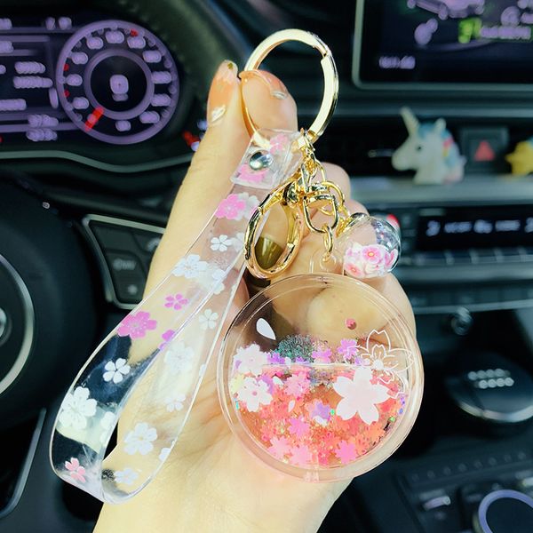 keyring keychain net red creative liquid quicksand chain cherry blossom girl heart cute round car key schoolbag pendant, Silver
keyring keychain net red creative liquid quicksand chain cherry blossom girl heart cute round car key schoolbag pendant, Silver