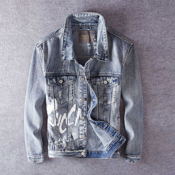 men's jackets fashion streetwear retro blue printed designer hip hop denim men slim fit style ripped chaqueta 9knk ryb7, Black;brown
men's jackets fashion streetwear retro blue printed designer hip hop denim men slim fit style ripped chaqueta 9knk ryb7, Black;brown