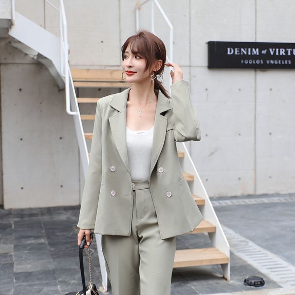women's two piece pants vintage autumn suit, feminine thick pants, pale green, jagged, jacket and office clothes, women's ensemble, White
women's two piece pants vintage autumn suit, feminine thick pants, pale green, jagged, jacket and office clothes, women's ensemble, White