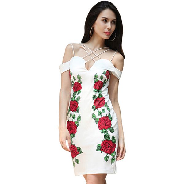 women rose flower bodycon dresses summer office lady work slash neck pencil dresses, Black;gray
women rose flower bodycon dresses summer office lady work slash neck pencil dresses, Black;gray