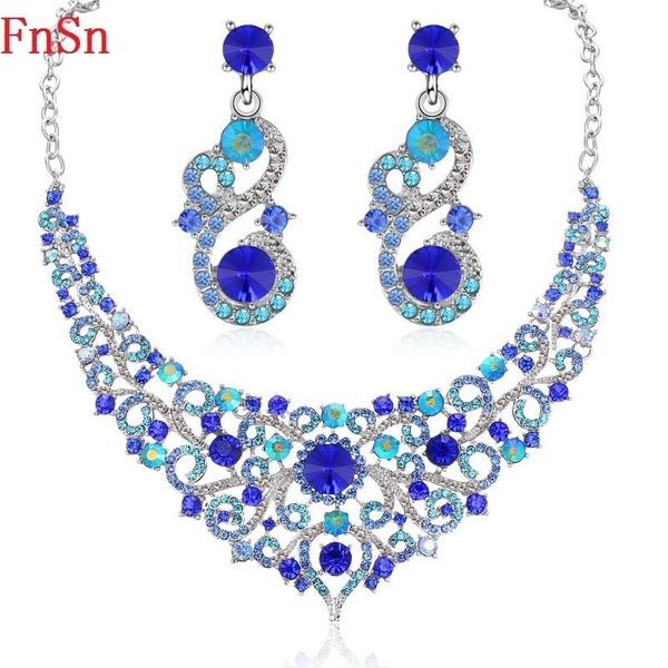 earrings & necklace fnsn jewelry sets crystal set colorful rhinestone wedding party earring fashion gift women s134, Silver
earrings & necklace fnsn jewelry sets crystal set colorful rhinestone wedding party earring fashion gift women s134, Silver