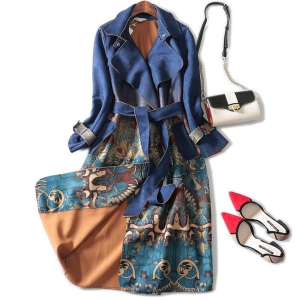 women's trench coats autumn suede long-sleeved coat women plus size windbreaker printed floral long female, Tan;black
women's trench coats autumn suede long-sleeved coat women plus size windbreaker printed floral long female, Tan;black