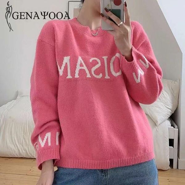 genayooa pullover sweater knitted women winter 2021 casual long sleeve o neck letter ladies jumpers loose female korean women's sweate, White;black
genayooa pullover sweater knitted women winter 2021 casual long sleeve o neck letter ladies jumpers loose female korean women's sweate, White;black
