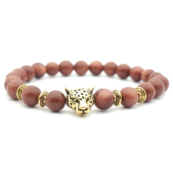 70% off accessories 8mm simple jinsha stone bracelet leopard head alloy bracelet, Black
70% off accessories 8mm simple jinsha stone bracelet leopard head alloy bracelet, Black