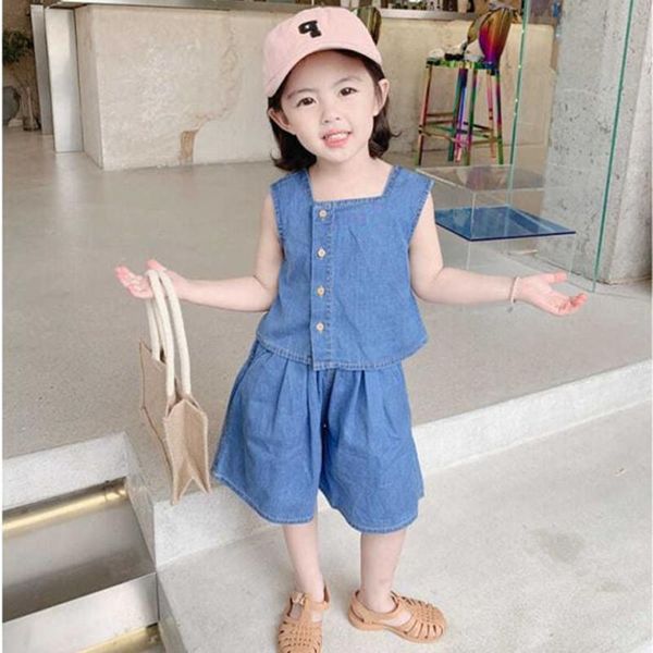 clothing sets children's 2021 summer casual two piece jeans suit single-breasted sleeveless vest +denim shorts girls set, White
clothing sets children's 2021 summer casual two piece jeans suit single-breasted sleeveless vest +denim shorts girls set, White