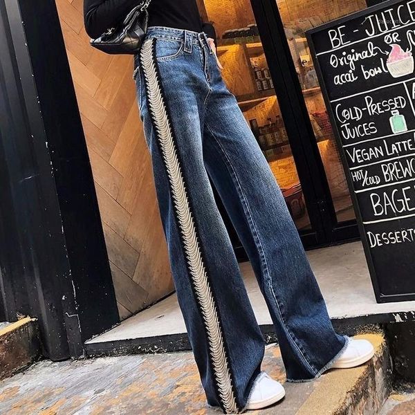 women's jeans 2021 women wide leg long pants high waist autumn loose straight mopping mother cargo, Blue
women's jeans 2021 women wide leg long pants high waist autumn loose straight mopping mother cargo, Blue