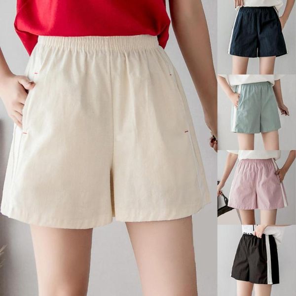 women's shorts women 2021 high waist striped summer wide leg loose for sports, White;black
women's shorts women 2021 high waist striped summer wide leg loose for sports, White;black