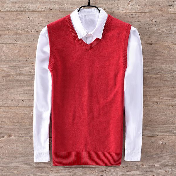 men's casual shirts brand sleeveless cotton men v-neck solid red sweaters male slim leisure fashion sweater mens drop chandail 483c, White;black
men's casual shirts brand sleeveless cotton men v-neck solid red sweaters male slim leisure fashion sweater mens drop chandail 483c, White;black