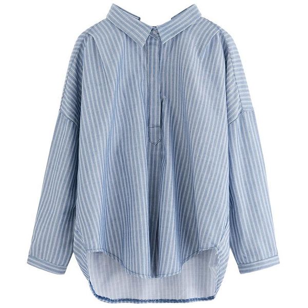 women's blouses & shirts autumn harajuku loose sky blue striped women blouse 2021 summer korean style all-match student long sleeve fem, White
women's blouses & shirts autumn harajuku loose sky blue striped women blouse 2021 summer korean style all-match student long sleeve fem, White