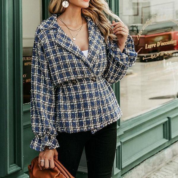 arrivals elegant women plaid tweed jacket coat lantern sleeve streetwear female outwear elastic high waist ladies women's wool & blends, Black
arrivals elegant women plaid tweed jacket coat lantern sleeve streetwear female outwear elastic high waist ladies women's wool & blends, Black