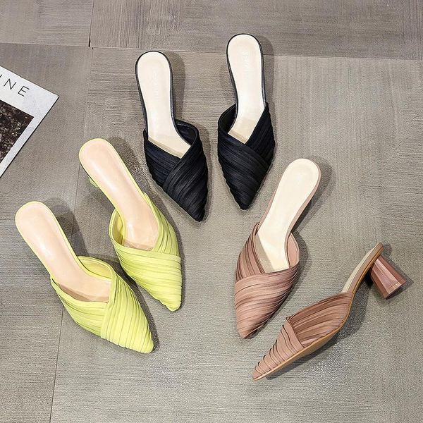 slippers shoes women ladies' cover toe low pantofle heeled mules luxury slides soft 2021 pointed high designer casual fabric pu, Black
slippers shoes women ladies' cover toe low pantofle heeled mules luxury slides soft 2021 pointed high designer casual fabric pu, Black