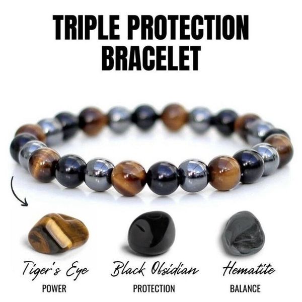 link, chain fashion natural stone bracelet tiger eye triple protection 8mm 10mm hematite black obsidian elastic jewelry
link, chain fashion natural stone bracelet tiger eye triple protection 8mm 10mm hematite black obsidian elastic jewelry