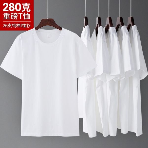 men's solid color 280g seamless round neck short sleeve printed xinjiang cotton t-shirt, White;black
men's solid color 280g seamless round neck short sleeve printed xinjiang cotton t-shirt, White;black