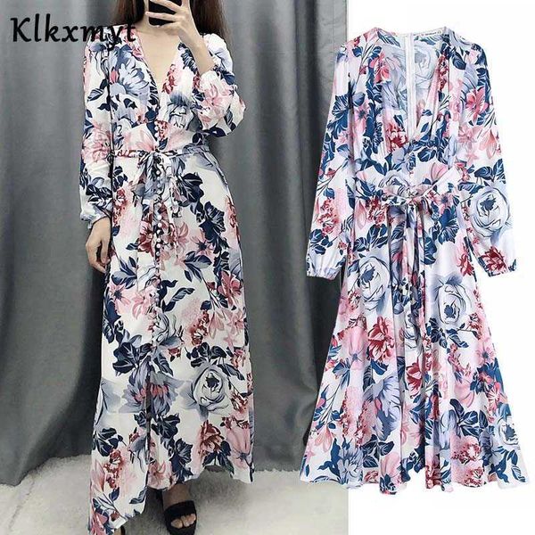 klkxmyt za dress women chic fashion flower print midi vintage long sleeve v neck sashes female es vestidos mujer 210527, Black;gray
klkxmyt za dress women chic fashion flower print midi vintage long sleeve v neck sashes female es vestidos mujer 210527, Black;gray