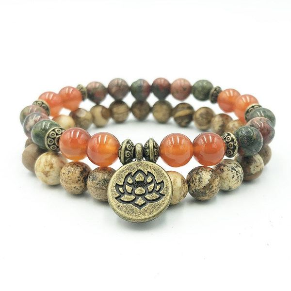 charm bracelets set of 2 lotus flower medetation wrists picture j-asper bracelet mala healing stone energy women men, Golden;silver
charm bracelets set of 2 lotus flower medetation wrists picture j-asper bracelet mala healing stone energy women men, Golden;silver