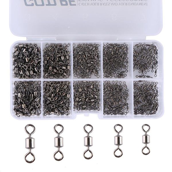 fishing hooks goture 500pcs swivels size 4#-12# rolling swivel solid rings with box connector for accessories
fishing hooks goture 500pcs swivels size 4#-12# rolling swivel solid rings with box connector for accessories