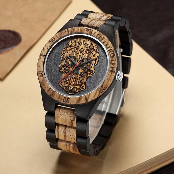 wristwatches wooden watch for men skeleton engraved mexico punk rock dial wood clock watches male relogio masculino, Slivery;brown
wristwatches wooden watch for men skeleton engraved mexico punk rock dial wood clock watches male relogio masculino, Slivery;brown