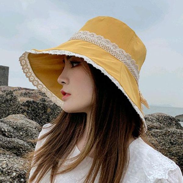 wide brim hats summer for women bucket hat lace bow solid color large fisherman cap korean fashion foldable, Blue;gray
wide brim hats summer for women bucket hat lace bow solid color large fisherman cap korean fashion foldable, Blue;gray