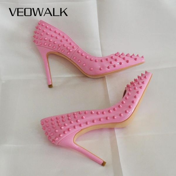 dress shoes veowalk light pink women rivets pointy toe high heels ladies slip on stilettos pumps chic spikes heeled party, Black
dress shoes veowalk light pink women rivets pointy toe high heels ladies slip on stilettos pumps chic spikes heeled party, Black