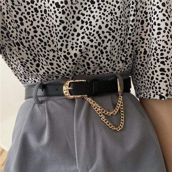 belts fashion punk women pu leather gold pin buckle with chain waist strap all-match jeans designer waistband, Black;brown
belts fashion punk women pu leather gold pin buckle with chain waist strap all-match jeans designer waistband, Black;brown