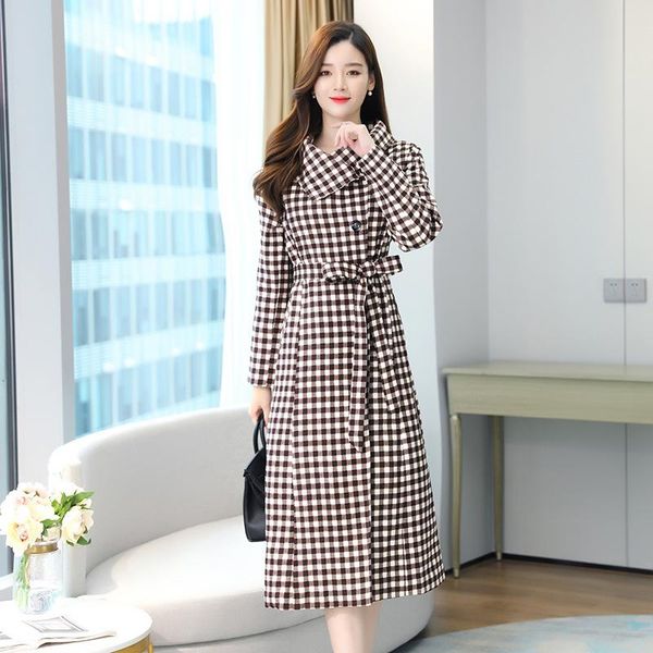 women's wool & blends coat woolen female 2021 autumn and winter clothing younger fashion thin houndstooth thickened long section, Black
women's wool & blends coat woolen female 2021 autumn and winter clothing younger fashion thin houndstooth thickened long section, Black