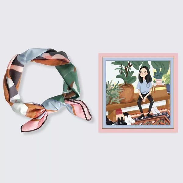 scarves product printed small square scarf fashion cartoon ladies hair band handkerchief shawl bag accessories, Blue;gray
scarves product printed small square scarf fashion cartoon ladies hair band handkerchief shawl bag accessories, Blue;gray