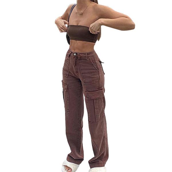 women's jeans hirigin women brown ladies trousers streetwear korean solid color pocket high-waist denim pants autumn winter, Blue
women's jeans hirigin women brown ladies trousers streetwear korean solid color pocket high-waist denim pants autumn winter, Blue