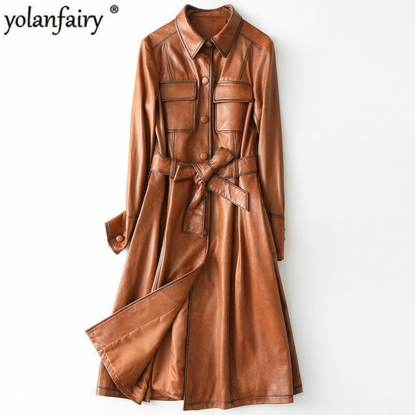 men's leather & faux spring autumn genuine jacket women korean long sheepskin coat brown cuero genuino hq19-lyj9905a, Black
men's leather & faux spring autumn genuine jacket women korean long sheepskin coat brown cuero genuino hq19-lyj9905a, Black
