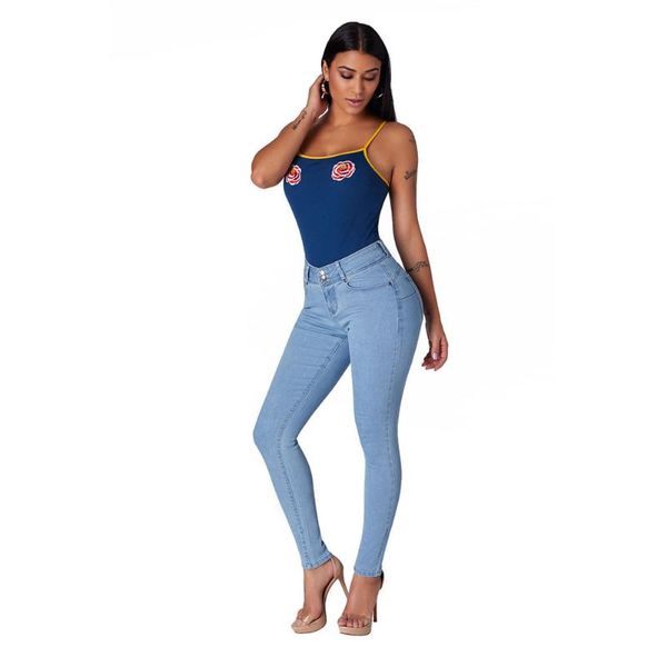 women's jeans shi ying arrivals solid color mid rise slim pencil feet ankle-length pants 786015, Blue
women's jeans shi ying arrivals solid color mid rise slim pencil feet ankle-length pants 786015, Blue