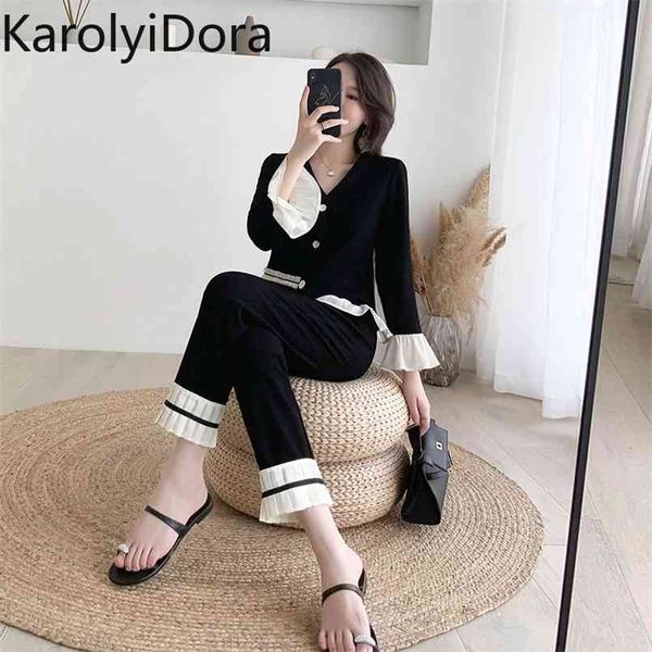 women autumn knit flare sleeve cardigans loose pleated hem pants sets v neck single breasted knitted ankle-length pant suit 210520, White
women autumn knit flare sleeve cardigans loose pleated hem pants sets v neck single breasted knitted ankle-length pant suit 210520, White