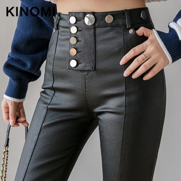 women's pants & capris kinomi autumn winter pu leather pencil elastic waist casual button work vintage trousers 2021, Black;white
women's pants & capris kinomi autumn winter pu leather pencil elastic waist casual button work vintage trousers 2021, Black;white