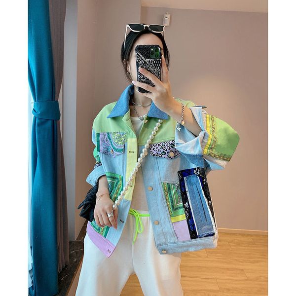women's jackets autumn and winter contrast color patchwork denim short casual woman t4fj, Black;brown
women's jackets autumn and winter contrast color patchwork denim short casual woman t4fj, Black;brown