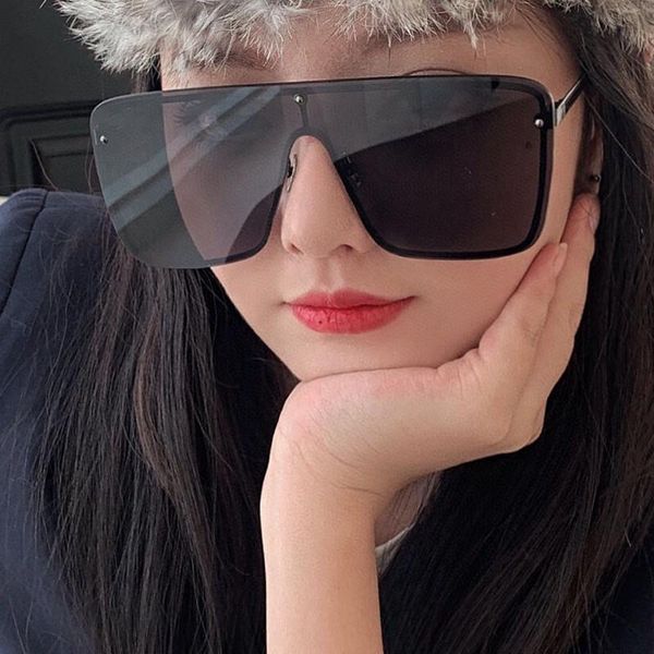 sunglasses gold silver black metal frame one piece brown grey large lenses men's sl364 fashion women glasses, White;black
sunglasses gold silver black metal frame one piece brown grey large lenses men's sl364 fashion women glasses, White;black