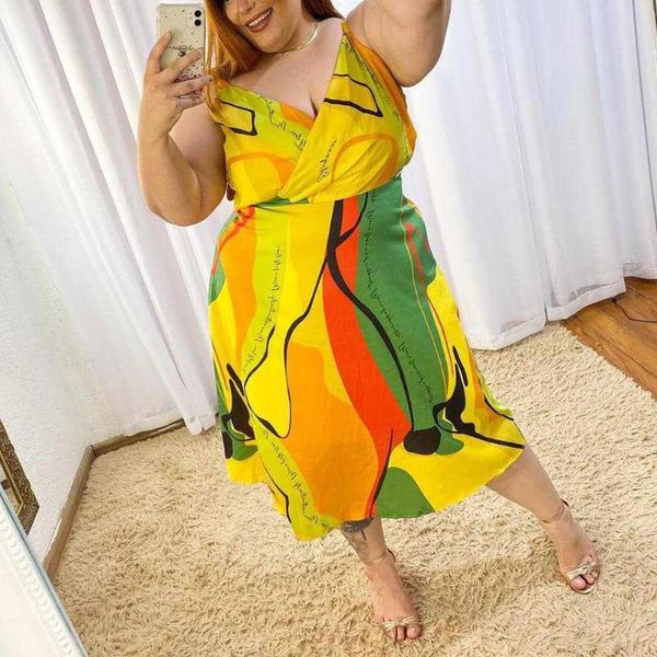 casual dresses 4xl 5xl plus size yellow dress for womens large spaghetti strap v neck backless mid calf elegant fashion vestidos midi, Black;gray
casual dresses 4xl 5xl plus size yellow dress for womens large spaghetti strap v neck backless mid calf elegant fashion vestidos midi, Black;gray