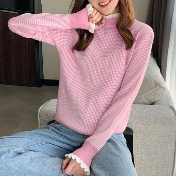 women's sweaters women casual turtleneck knitted sweater ladies winter fashion korean long sleeves plaid pullovers sueter female sweet, White;black 
women's sweaters women casual turtleneck knitted sweater ladies winter fashion korean long sleeves plaid pullovers sueter female sweet, White;black