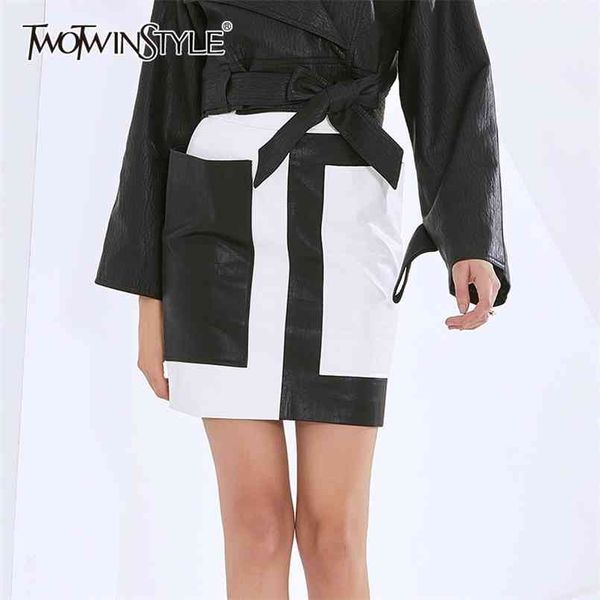 casual hit color skirt for women high waist patchwork pu leather mini skirts female fashion clothing 210521, Black
casual hit color skirt for women high waist patchwork pu leather mini skirts female fashion clothing 210521, Black