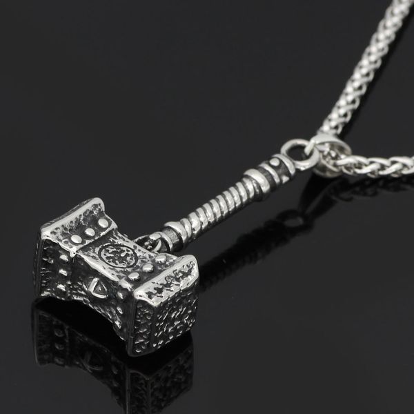 popular viking hammer stainless steel domineering necklace men's accessories, Black
popular viking hammer stainless steel domineering necklace men's accessories, Black