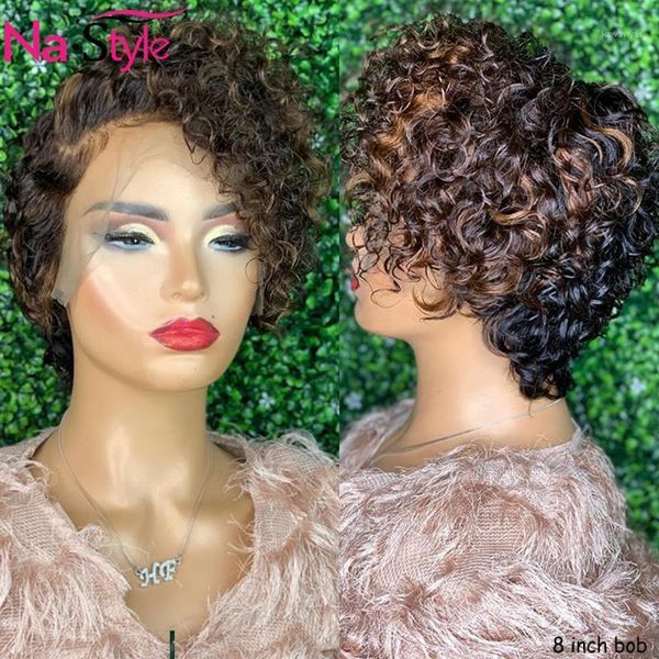 1b/30 honey blonde t part wigs for black women short bob wig afro kinky curly human hair pre plucked 130% remy1, Black;brown
1b/30 honey blonde t part wigs for black women short bob wig afro kinky curly human hair pre plucked 130% remy1, Black;brown