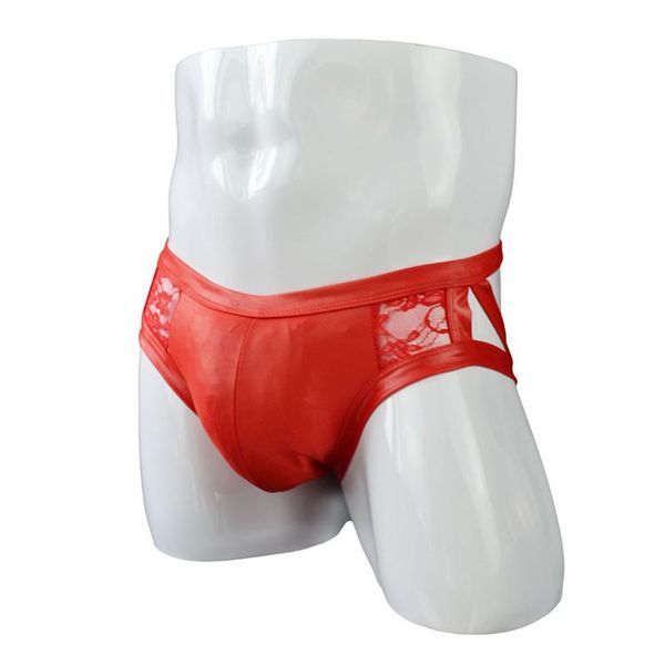 underpants front faux leather men's underwear transparent lace back briefs hollow erotic male panties -xl, Black;white
underpants front faux leather men's underwear transparent lace back briefs hollow erotic male panties -xl, Black;white
