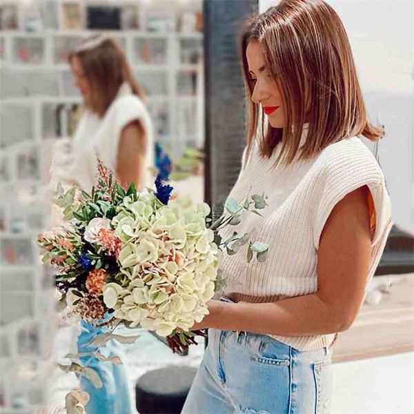 knitted turtleneck sleeveless sweater vest pullovers women shoulder padded ribbed winter clothes chic casual jumper 210427, White;black
knitted turtleneck sleeveless sweater vest pullovers women shoulder padded ribbed winter clothes chic casual jumper 210427, White;black
