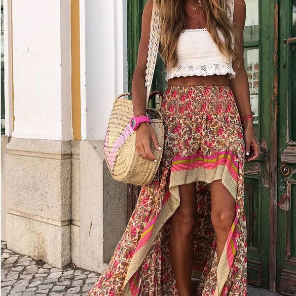 40 vintage bohemian floral womens skirt print irregular flowy casual holiday beach summer long, Black
40 vintage bohemian floral womens skirt print irregular flowy casual holiday beach summer long, Black