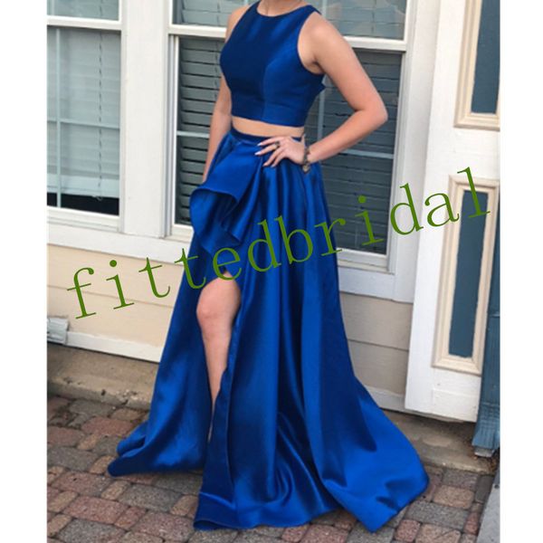 simple two piece country teal prom dresses jewel neck high side split draped ruffles dress evening wear satin formal evening dress, Black
simple two piece country teal prom dresses jewel neck high side split draped ruffles dress evening wear satin formal evening dress, Black