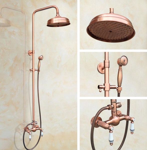antique red copper brass dual ceramic handles bathroom 8" round rain shower head faucet set bath mixer tap wall mounted mrg551 sets
antique red copper brass dual ceramic handles bathroom 8" round rain shower head faucet set bath mixer tap wall mounted mrg551 sets
