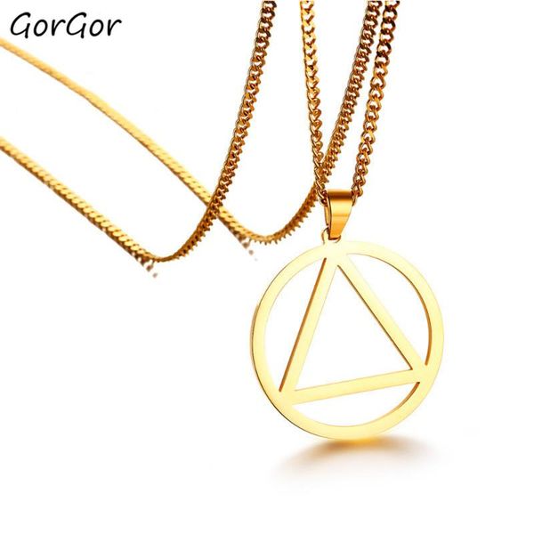 gorgor trendy classic stainless steel gold color round triangle pendant necklace for vinatge ladies gift pn-838 necklaces, Silver
gorgor trendy classic stainless steel gold color round triangle pendant necklace for vinatge ladies gift pn-838 necklaces, Silver