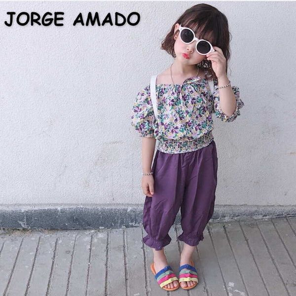 summer kids girls 2-pcs sets shoulderless floral shirts + purple pants fashion outfits clothes e5695 210610, White
summer kids girls 2-pcs sets shoulderless floral shirts + purple pants fashion outfits clothes e5695 210610, White